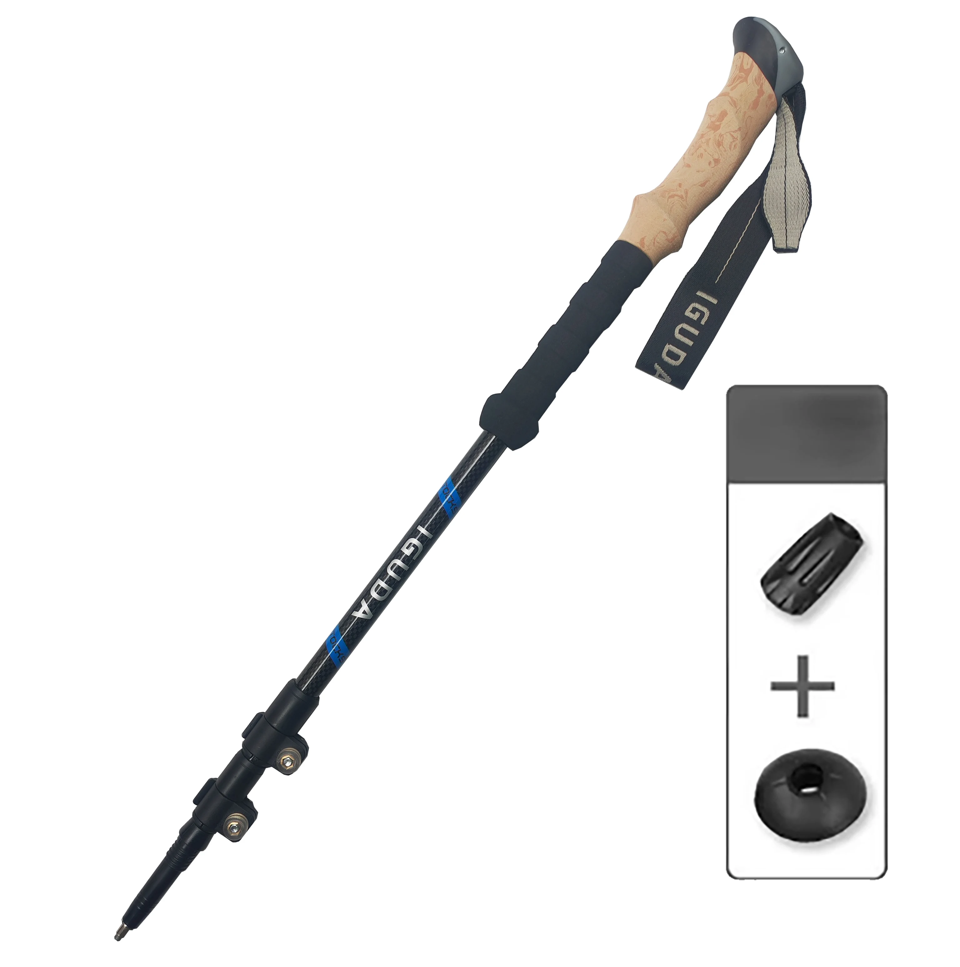 Bastoncini da trekking Bastoni telescopici pieghevoli in fibra di carbonio Bastone da trekking leggero Bastone da arrampicata Canna telescopica