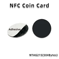 Black Ntag 215 Tags NFC Phone Available RFID Stickers Adhesive Label NFC Ntag215 Self-adhesive Tag 13.56MHz ISO14443A Sticker 1