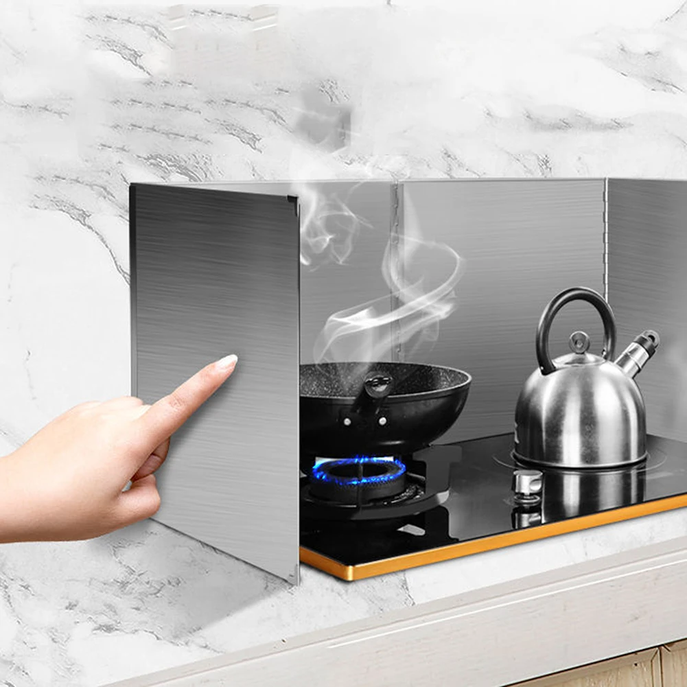 

Oil Splash Guard Plate Stainless Steel Foldable Gas Stove Baffle Frying Oil Splash Protection Screen Kitchen Cooking Protection