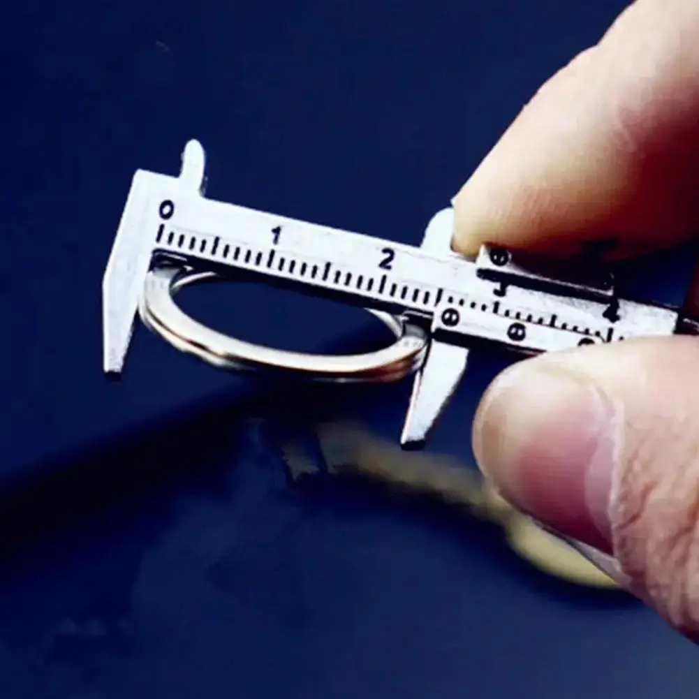 Fashion Car Key Mini Vernier Caliper Portable 0-40mm Keychain Measuring Gauging Tools Car Turbo Key Chain Ruler Caliper