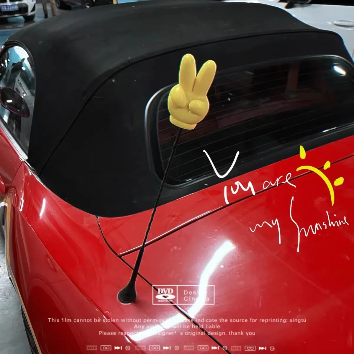 자동차 외부 Jdm 장식 손가락 안테나, 공 권총, 빅토리 예, 귀여운 지붕 안테나, 창의적인 수정