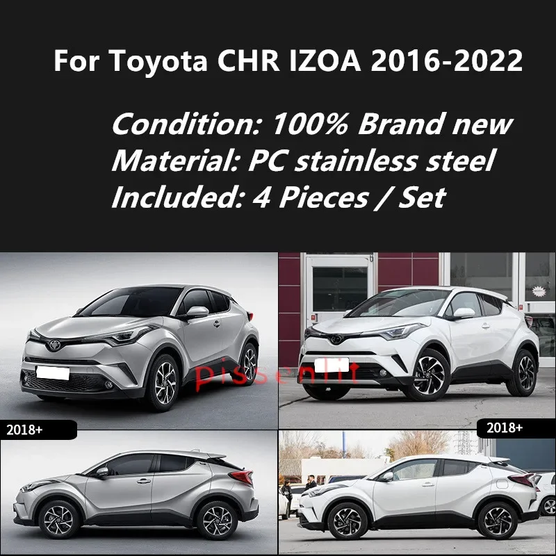 Window Visor For Toyota CHR IZOA-Accessories Outer Trim Chrome Deflectors Rain Guard Door Visor Vent Shades Ventvisor