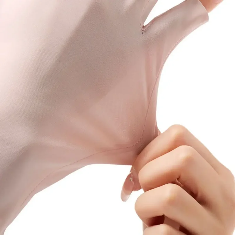 1 Pair Fingerless Gloves Summer Sunscreen UV Protection Multicolor Gloves Woman Driving Gloves Stretch Female Touchscreen 4