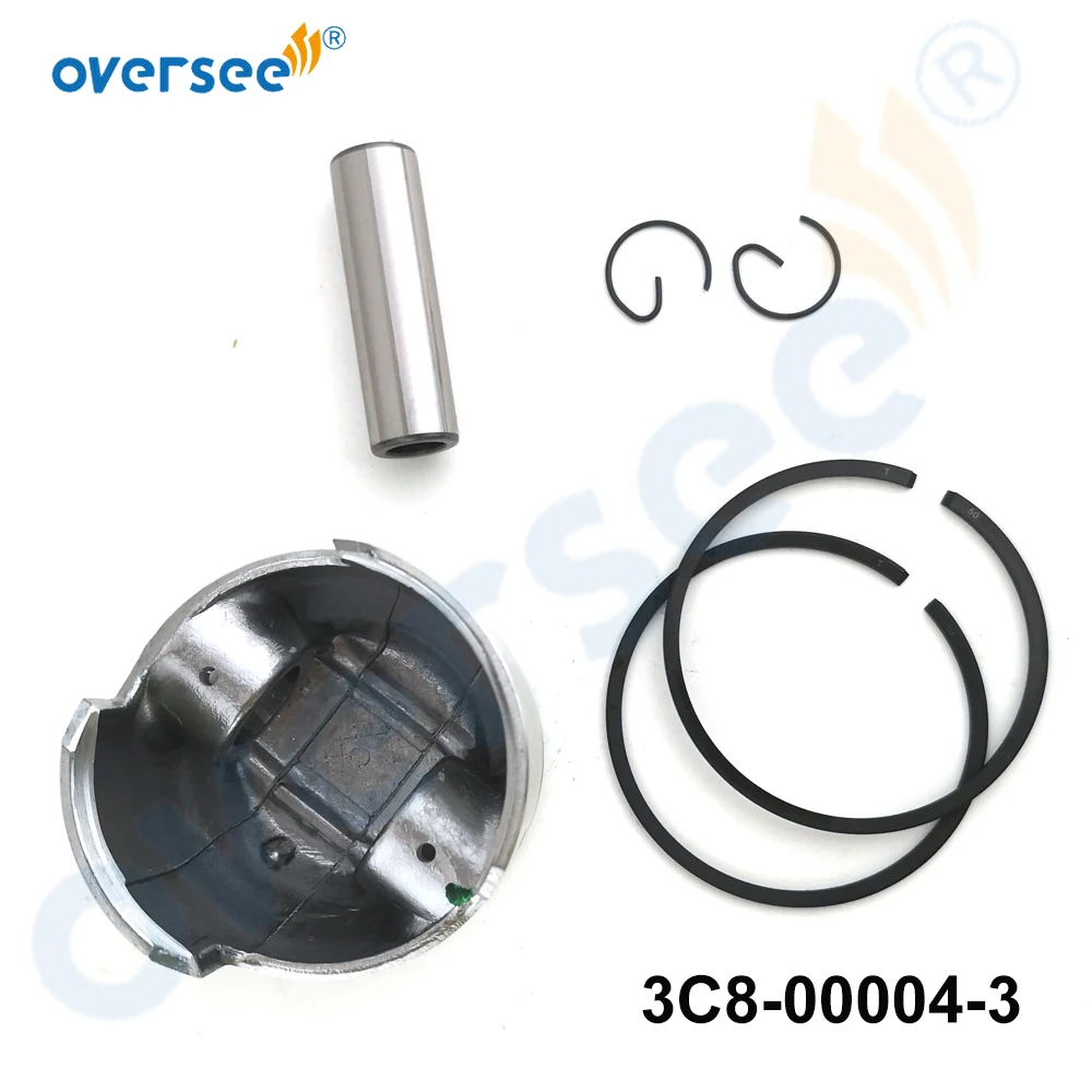 3C8-00004-3 Piston Kit +0.5MM for Tohatsu 40HP 50HP M40D M50D 3C8000043 for Mercury Mariner 3Cyl 779-96152