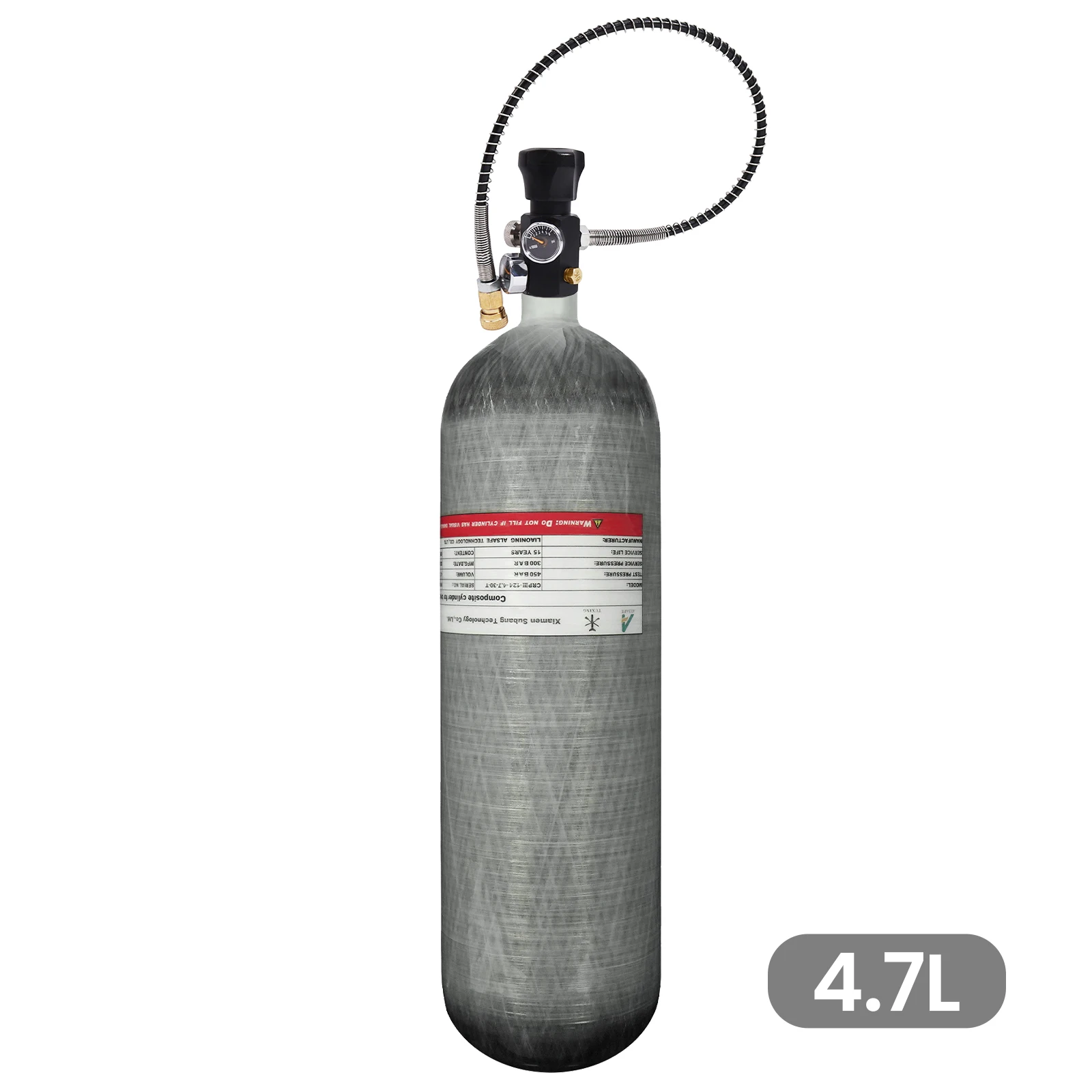 TUXING 4500Psi 50CF/4.7L Carbon Fiber Tank with valve for