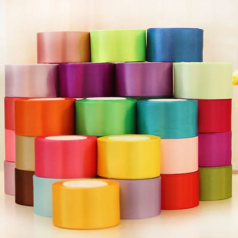 Satin Ribbons Ribbon Decoration Ribbon Supplies Satin Ribbon 5cm 25Yard/roll Pretty Silk Satin Ribbon 22M Wedding Party Decoration Invitation Card Gift Wrapping Scrapbooking Supplies Riband