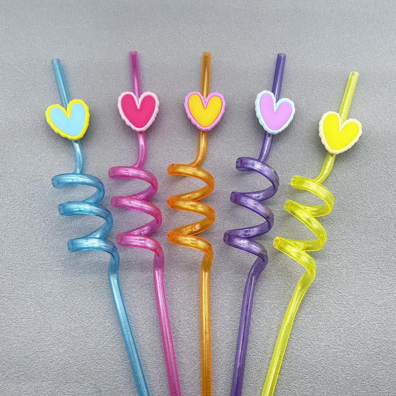 Heart Shaped Silicone Plastic Straw, Reusable Food Grade Material, Coffee  Beverage, Milk Tea, Valentine's Day Party Straw