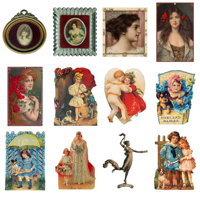 

16Pcs/Pack Vintage Lady Children Sticker DIY Craft Scrapbooking Album Junk Journal Decorative Stickers