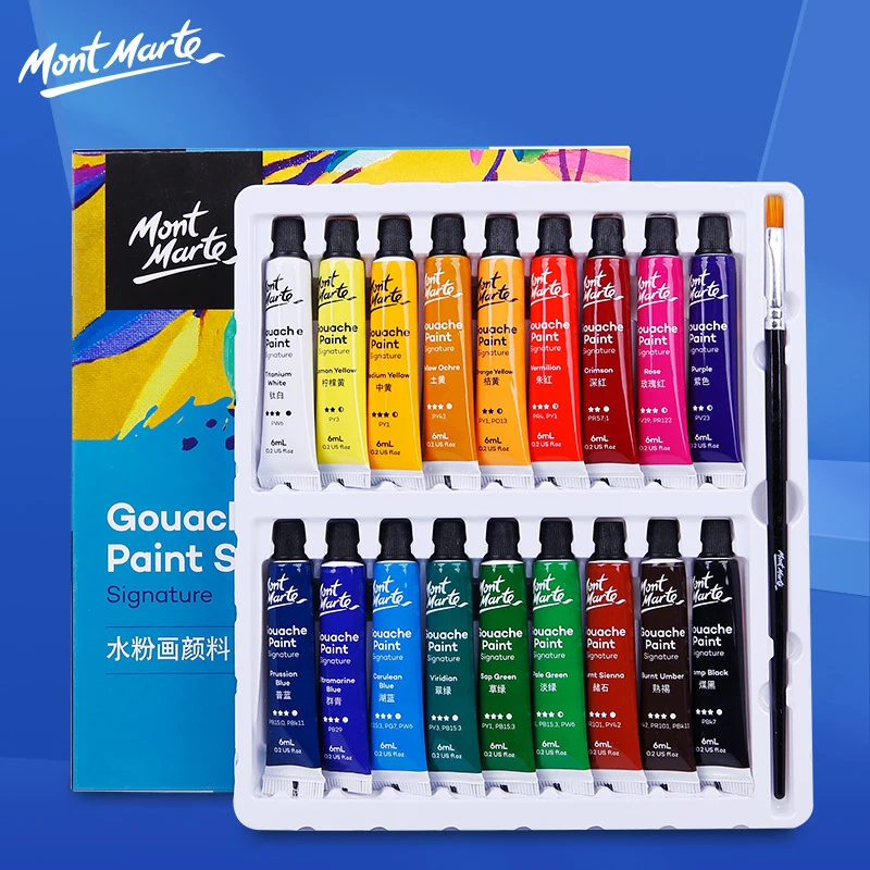 12/18/24 Color Gouache Paint Set High Quality Artist Painting Professional Washable Watercolor 6/12ML Student Exam Art Supplies,watercolor painting set,gouache pigment