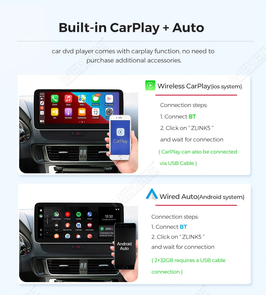 MEKEDE 10.25'' 8 Núcleos Para Audi A5 S5 B8 A4 A4L S4 2009-2017 Reproductor Multimedia Carplay Android Auto GPS DSP Autoradio Radio para Auto 4