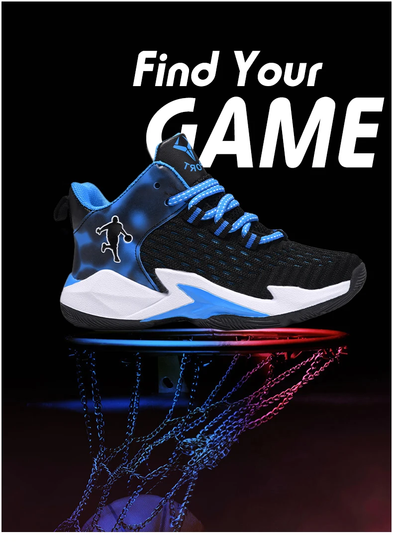 Boys Brand Mesh Basketball Shoes: Non-Slip Sports Sneakers for Kids Boys Brand Mesh Basketball Shoes: Non-Slip Sports Sneakers for Kids