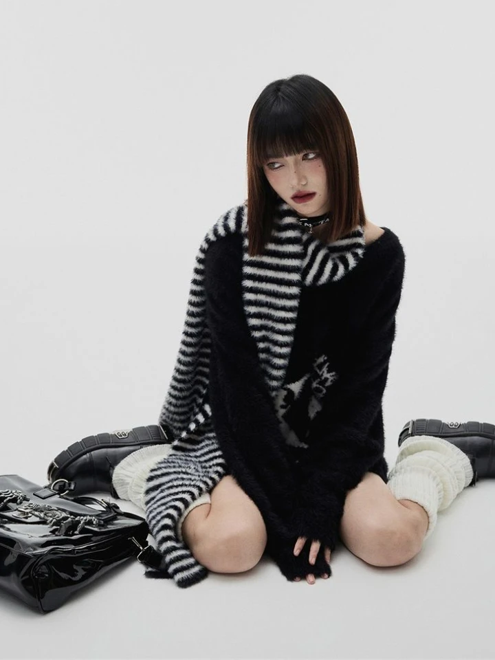 ゆったりとしたモヘア-レディースヴィンテージセーター,y2k,美的 ゆったりとしたモヘア-レディースヴィンテージセーター,y2k,美的