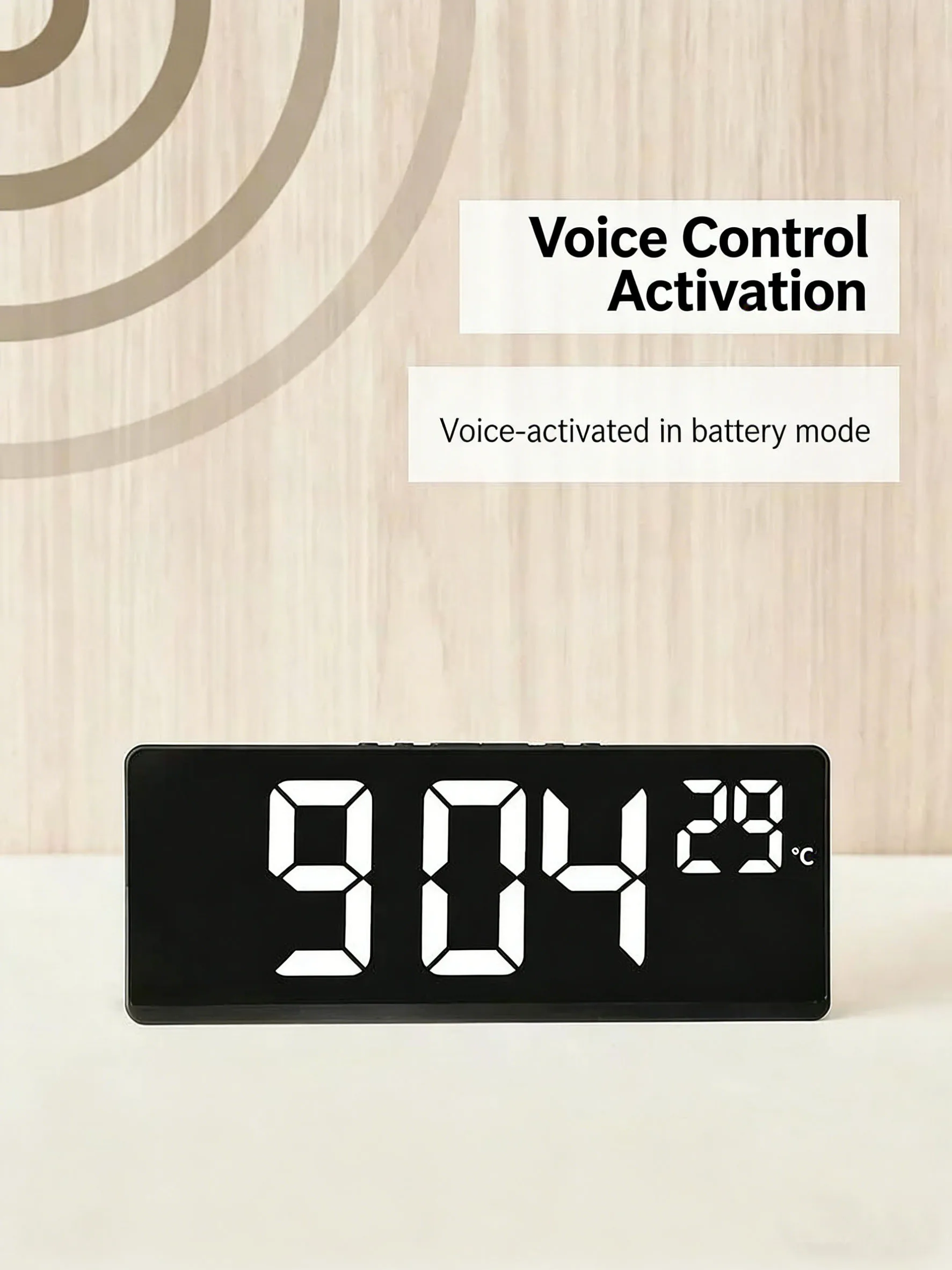 Voice Control Digital Alarm Clock Temperature Dual Alarm Snooze Desktop Table Clock Night Mode 12/24H LED Clock Watch Desk