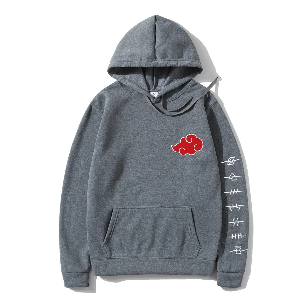 Compra online de Mangas compridas femininas 2 peças conjunto akatsuki nuvem  símbolos imprimir hoodies + calças agasalho feminino moletom streetwear