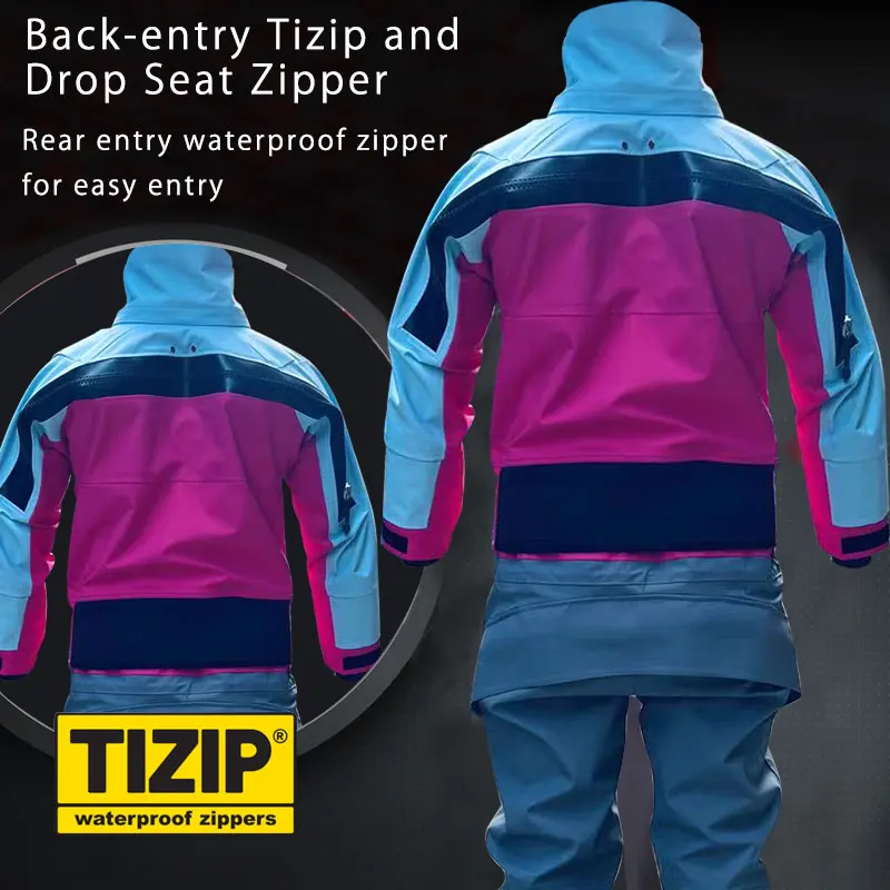 Women's Drysuit for Kayaking Rafting Canoeing Paddleboarding Sailing in Cold Water Ladies Waterproof Watersport Warm Dry Suit - 4