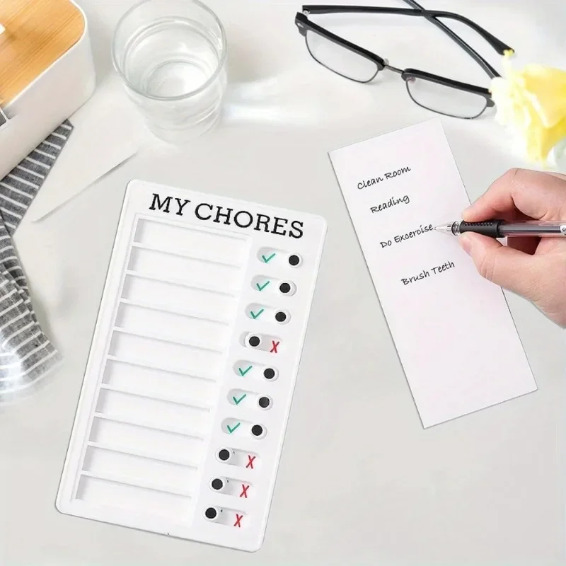 Set of 4 Chore Charts, Checklist Boards with 8 Removable Cards for Daily Routine Charts, Family Daily Planners