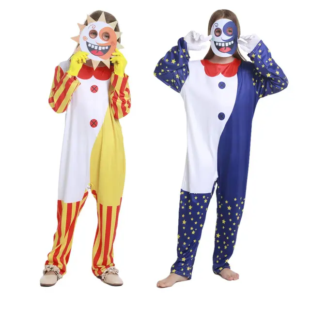 Crianças trajes de halloween anime sundrop fnaf sol palhaço coelho