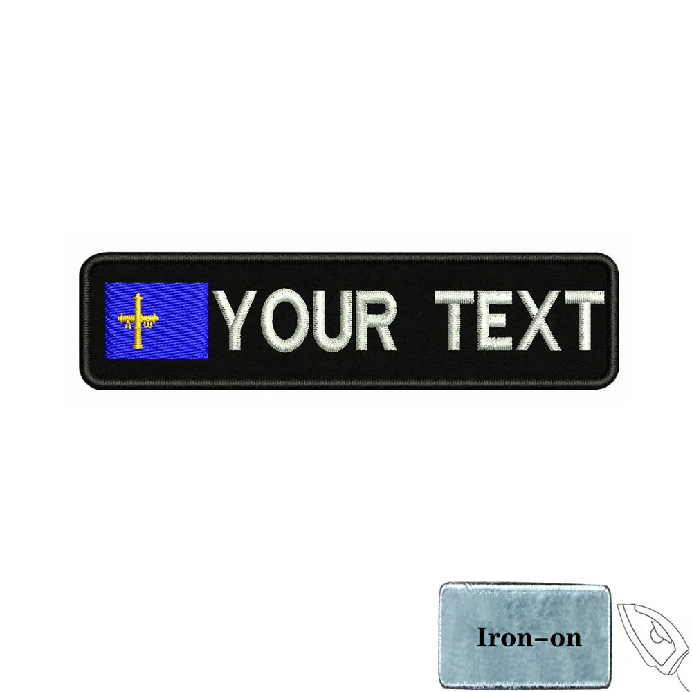Clothing Patches 1PC 10cmX2.5cm Custom Personalized Name number Flag Stripes Badge tags Chevrons Armband Iron On Or Hook Loop Embroidered