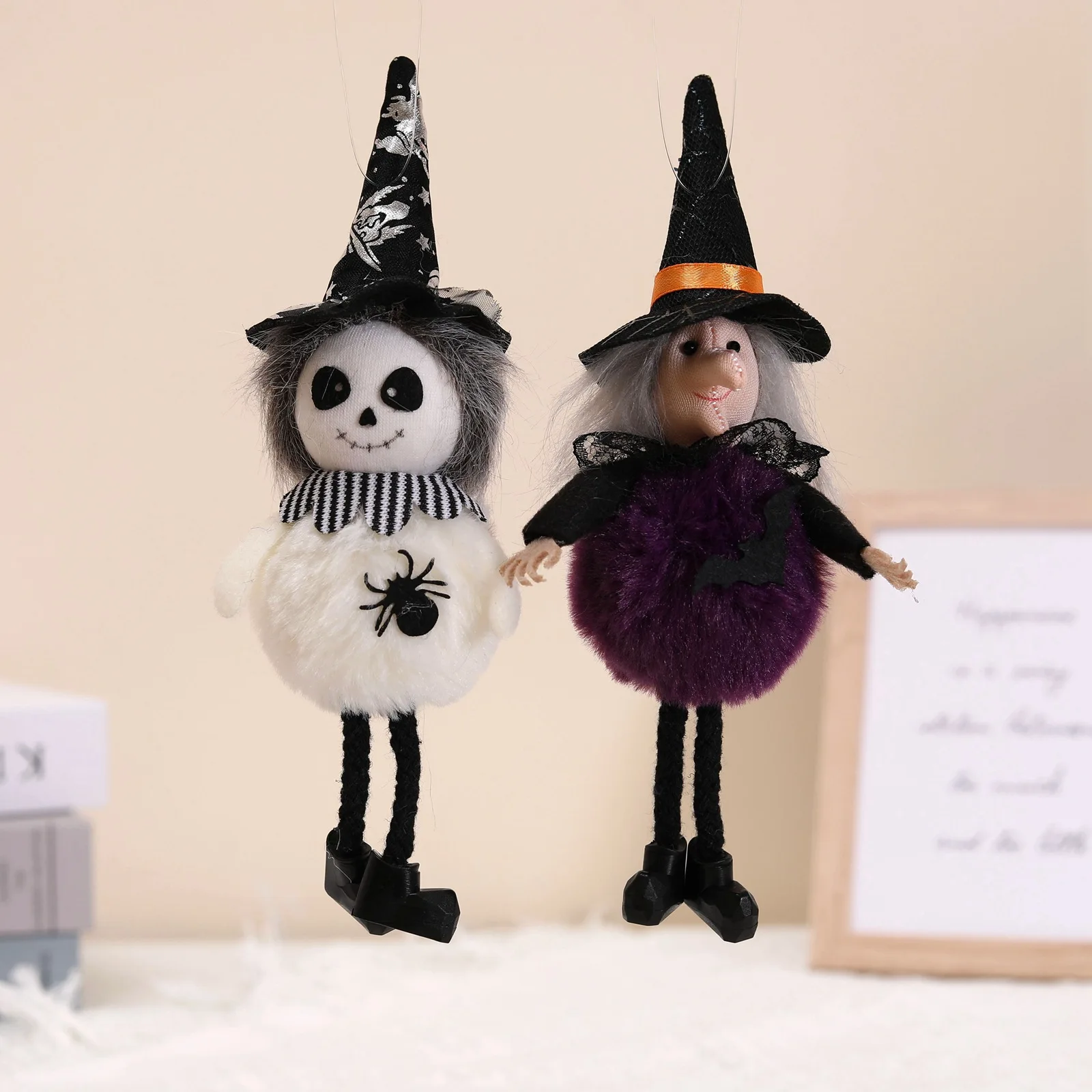 

1pc Halloween Doll Pumpkin Ghost Witch Black Cat Pendant Scary Halloween Decor Kids Gift Halloween Party Decoration for Home/Bar