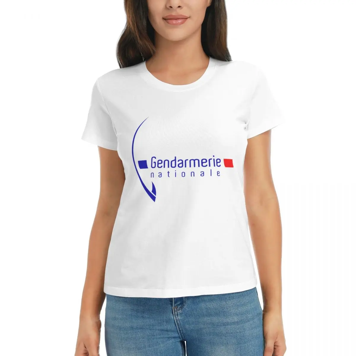 

Logo Of The National Gendarmerie Novelty R342 Sports High quality White T-shirts Activity competition Eur Size