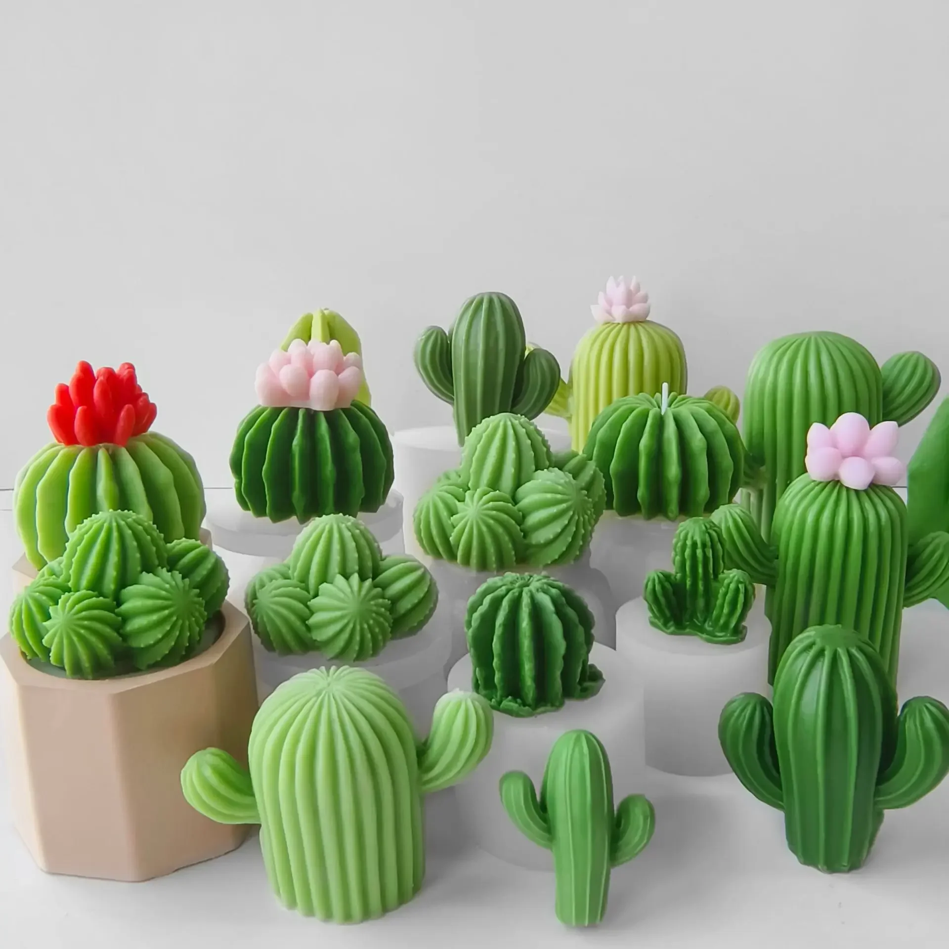 Cactus Aromatherapy Silicone Mold Handmade Cup Wax Cactus Succulent Candle Mould DIY Drip Resin Ornament Making Molds silicone mold silicone candle mold aromatherapy candle mold silicone candle molds candle mold
