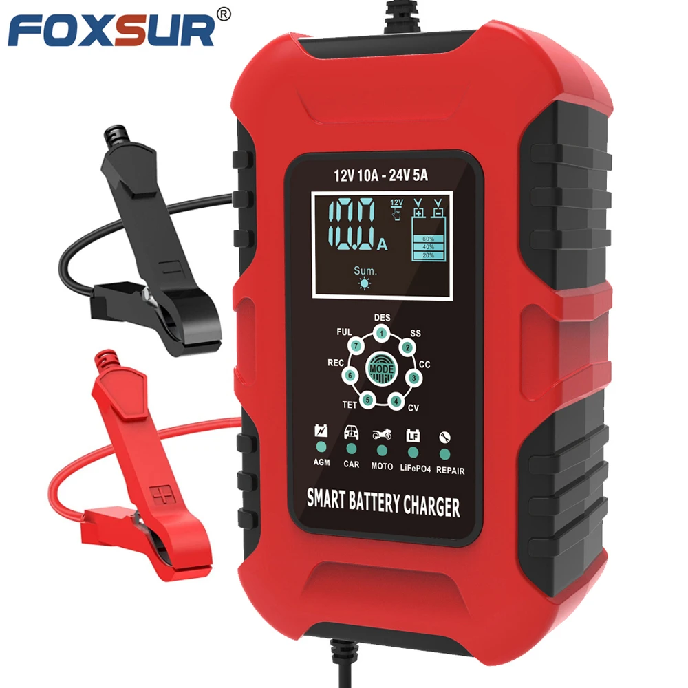 12V24V10AAutomaticSmartBatteryChargerLiFePO4FastBattery