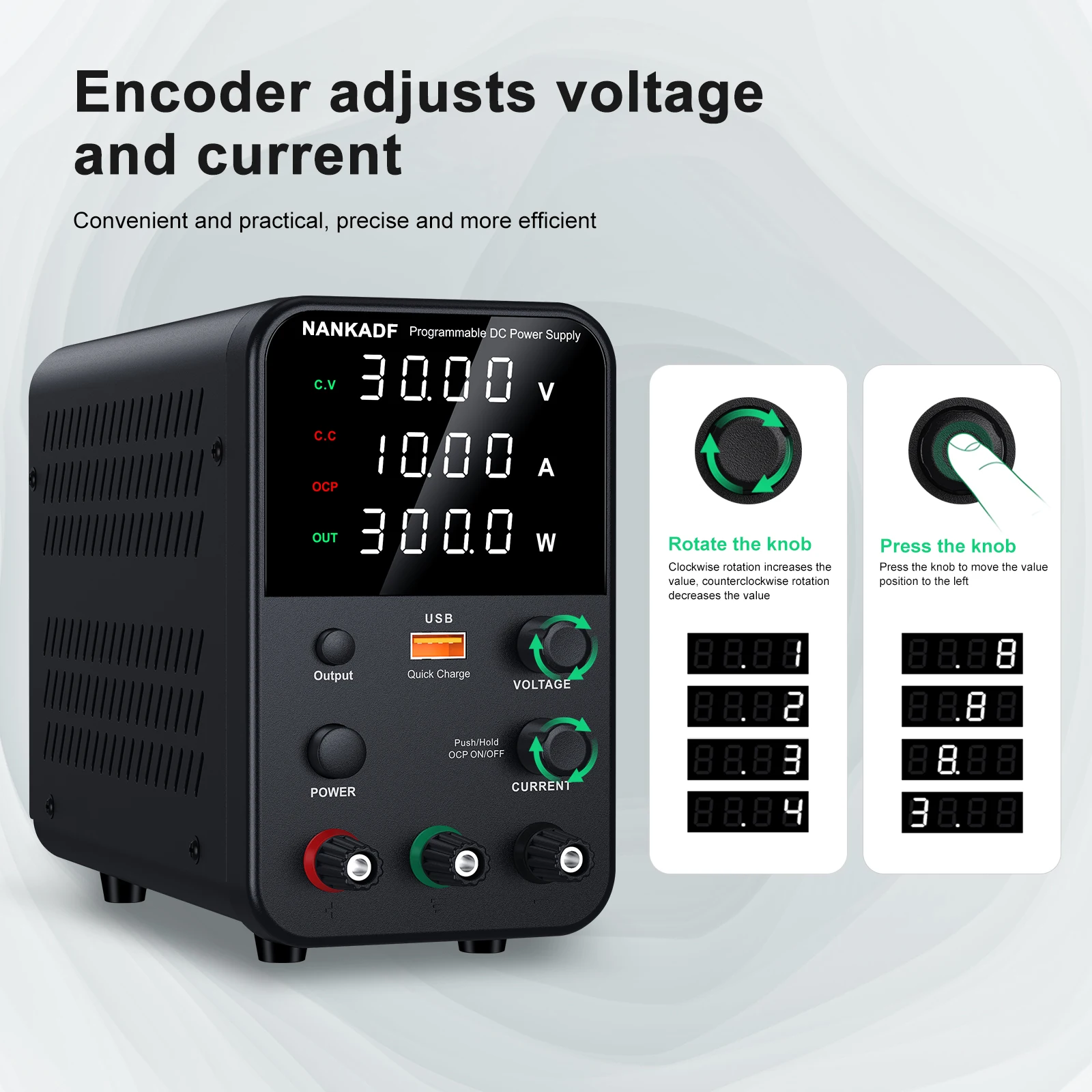 NANKADF Laborbank-Netzteil 30 V 10 A Schaltnetzteil 30 V 5 A einstellbare Quelle 60 V 5 A Spannungsstabilisator 120 V 3 A – Detail 26
