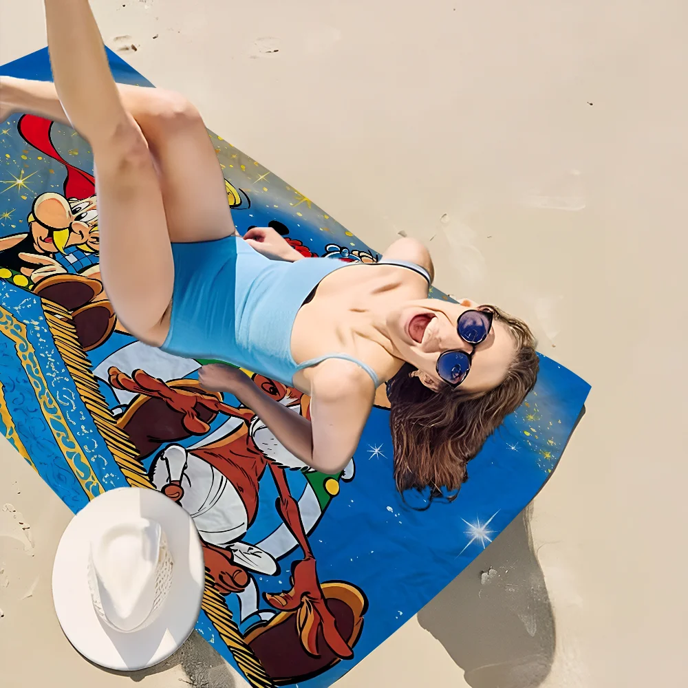 Anime Asterix Obelix Microfiber Beach Towel Absorbent Quick Dry Soft Yoga Swimming Resort Mountain Climbing Towel 3