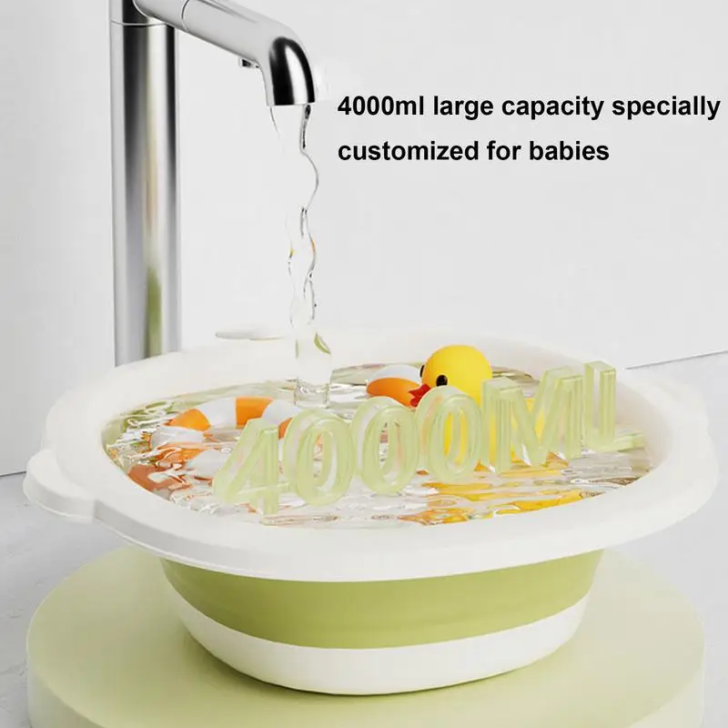 Wash Basin For Baby Hangable Foldable Baby Bathtub Foldable Wash Tub Non-slip Bin Kids Basin For Home School