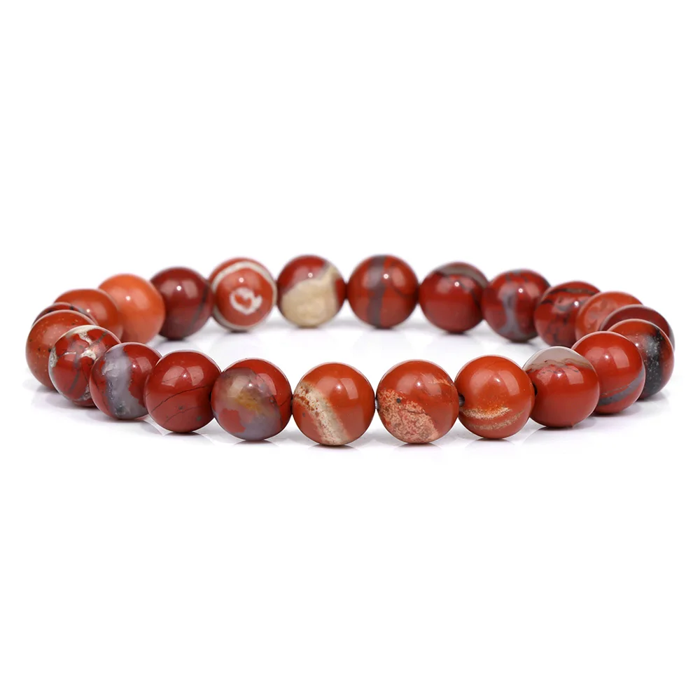 Rote Naturstein Armbänder 8mm Perlen Armbänder Achate Türkis Tigerauge Armreif Yoga Meditation Schmuck Geschenke für Frauen Männer