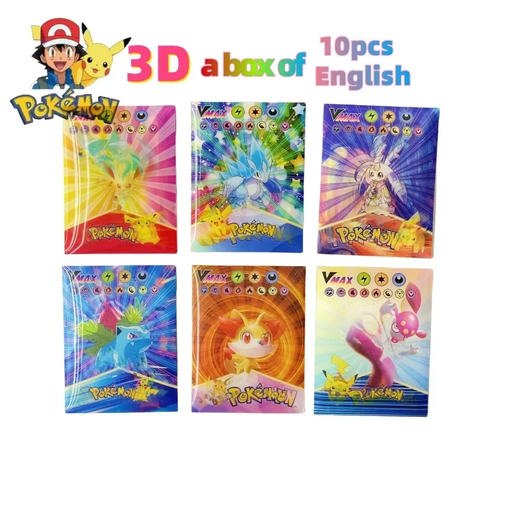 Pokemon Cards Game Cards Animation Game Cards Anime Cards Anime Trading Cards Collectible Cards 60Pcs Pokemon 3D Shining Rainbow Cards English Vmax Gx Charizard Pikachu Trading Game Collection Battle Card Children Toys