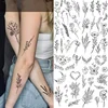 Butterfly Fake Tattoo for Woman Black Flower Tattoo Sketch Tattoo Sticker  Rose Blossom Tattoo Temporary Waterproof 2