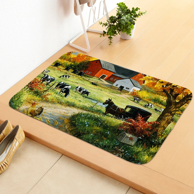 

Farms Bathroom Carpet for Children's Room Floor Mats Front Door Mat Useful Things for Home Decorations Entrance Doormat Bath Rug