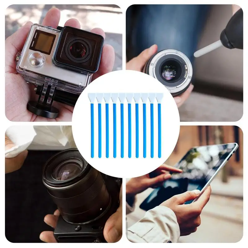 Digital Camera Cleaning Kit 10pcs Sensor Cleaning Swab Kits 16mm Sensor Cleaner Solution For Mirrorless Cameras Clean Sensor