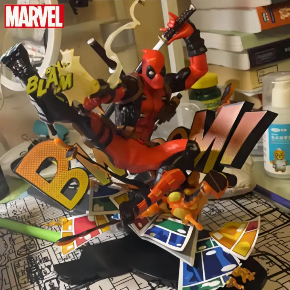 

New Boxed Set Of Marvel 24cm Heroes Deadpool Secondary Fourth Wall Comic Book Scene Digital Hand Puppet Model Ornaments