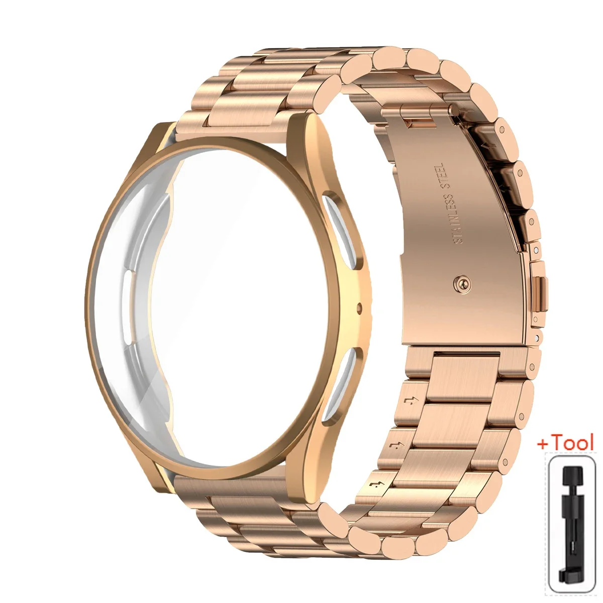 Stainless Steel Bracelet with Metal Strap and TPU Cover