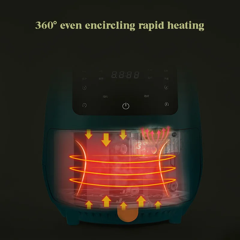 Multifunction 1400W Air Fryer 4.5L Oil Free Health Cooker Touch LCD Display No-Stick Pan Fry Bake Heating Roast Kitchen Machine 3