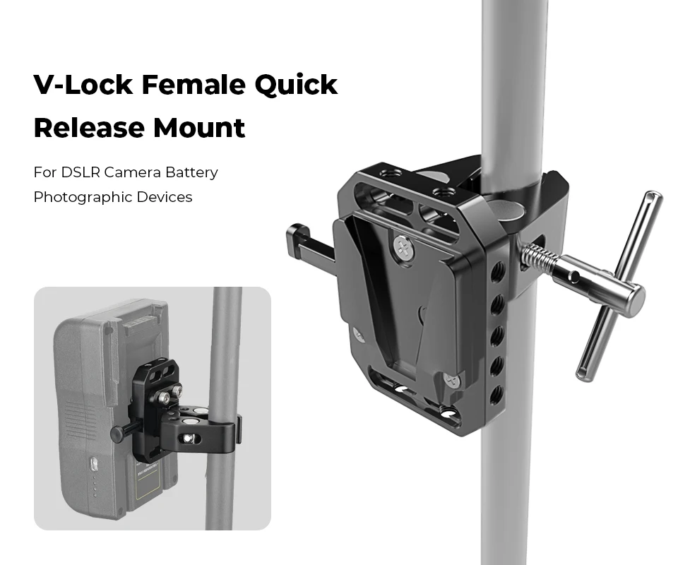 V-Lock Female Quick Release Mount Adapter + Multipurpose Super Crab Clamp For DS