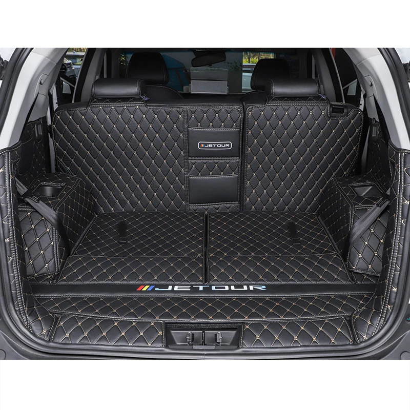 

For Jetour X90 Leather Car Trunk Mat 2019 2020 2021 2022 2023 Cargo Liner Accessories Rug Carpet Boot Luggage Cover Pad Protect