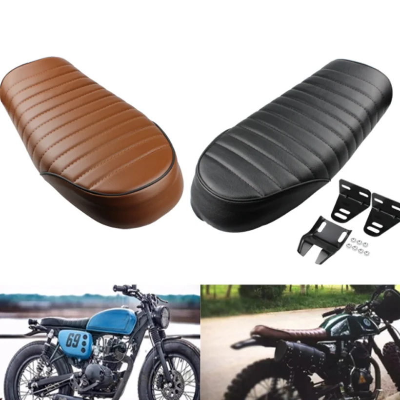 

Motorcycle Vintage Saddle Cafe Racer Seat Flat Brat Soft Comfortable Seat For Honda CB CL Yamaha SR XJ SUZUKI GS