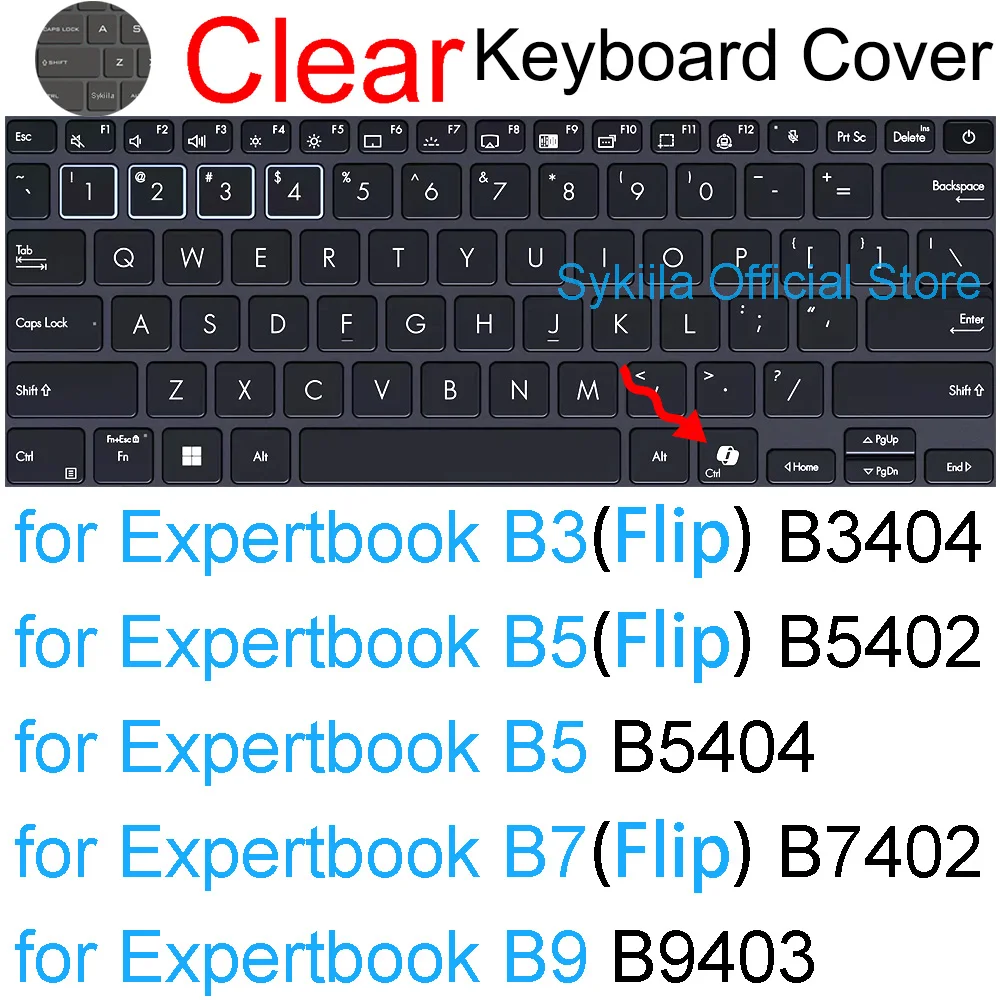 Silicone Protector Skin Case for ASUS ExpertBook - Keyboard Cover
