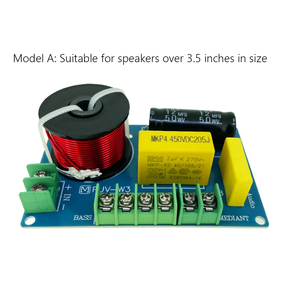 200W Frequency Dividers DIY Audio Modification 3-Way Hi-Fi Crossover Filter Module Home Theater for 3.5/4/4.5-8 Inch Speakers
