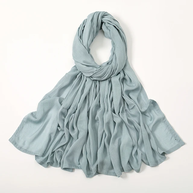 Châles en coton rayonne pour femmes musulmanes, Hijab Modal, écharpe unie, grande taille, Turban islamique, bandeau 190x85cm