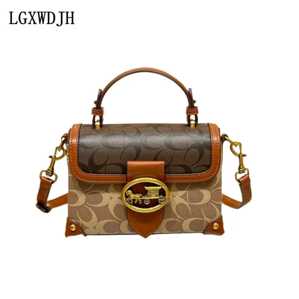 Medium Soft Stylish Women's Handbag Blocked Foreign Trade Square Crossbody Bag Versatile Brand Shoulder Bag shoulder bag,leather handbag