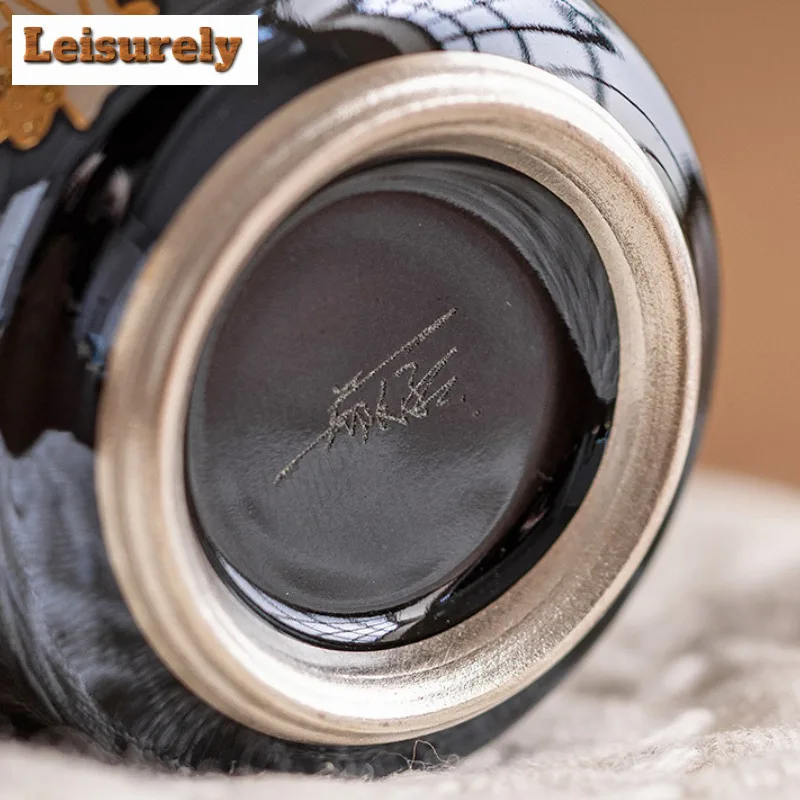 50ml High End 999 Gilded Silver Teacup Wedding Eyebrow Straight Tube Cup Single Master's Mug Small Drinking Kung Fu Tea Set Gift