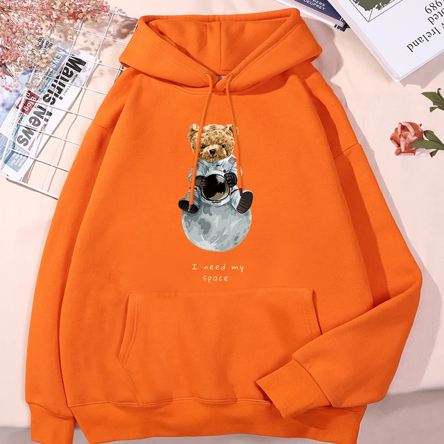 Teddy Bear Imitates American Astronaut Men's Hoody Autumn Oversize Hoodie  Sport Full Sleeve Sweatshirt Casual Fleece Unisex Tops - AliExpress