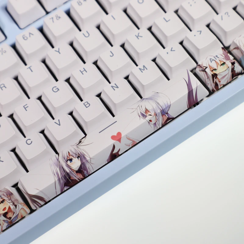 【専用】白上フブキ Shirakami Fubuki 108 Key Caps PBT DYE Sublimation Light