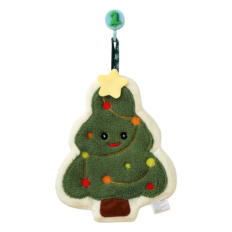 Coral Fleece Christmas Hand Towel Cleaning Microfiber Cloth Wipe Cloth Absorbent Quick-drying Bathroom Kitchen Towel Tools