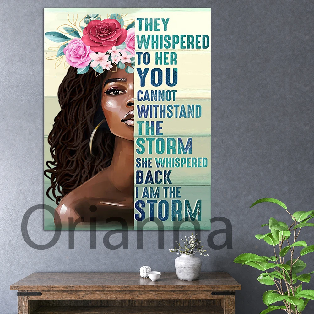 

Black Girl Magic They Whispered To Her Canvas Black Queen Poster Print Black Women Art Afro Queen Canvas Black Girl Art Prints