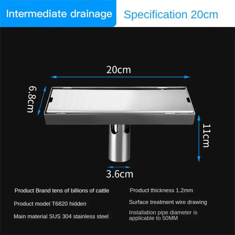 

Дезодоранты, полоски для слива пола, закрытые трубопроводы, Длинные Полоски из нержавеющей стали для слива пола и борьбы с вредителями для быстрого слива